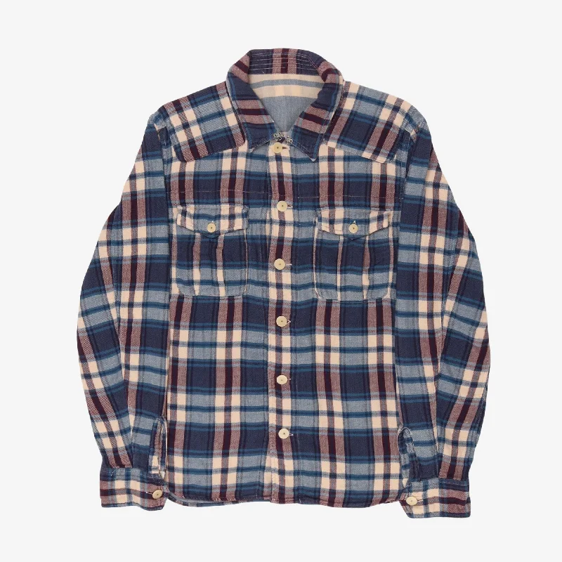 Women's Thermal A-Line Pullovers-Reversible Flannel Work Shirt