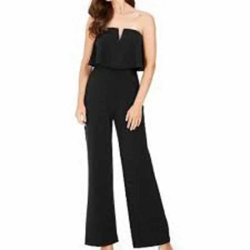 Women's Casual Party Dresses-Adrianna Papell Women's Popover Jumpsuit Black Size 8