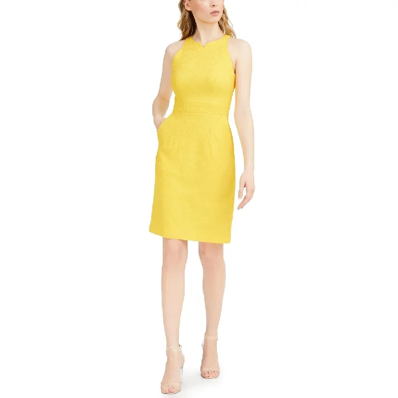 Women's Casual Shopping Dresses-Nanette Lepore Women's Sleeveless Sheath Dress Bright Yellow Size 2