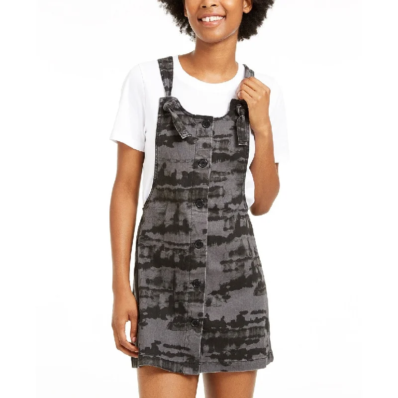 Women's Casual Knotted Dresses-Tinseltown Juniors' Knotted Skirtall Black Size Extra Large