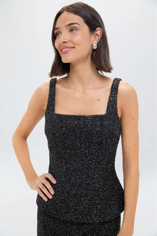 Black Trixie Disco Tweed Top