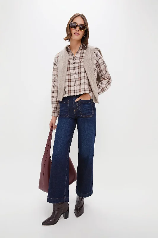 Brown Plaid Cropped Jasper Button Down