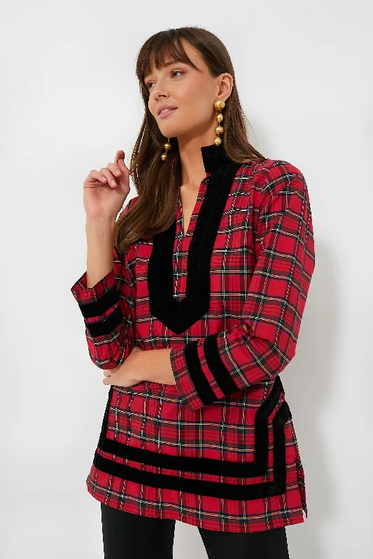 Red Tartan Classic Tunic Top