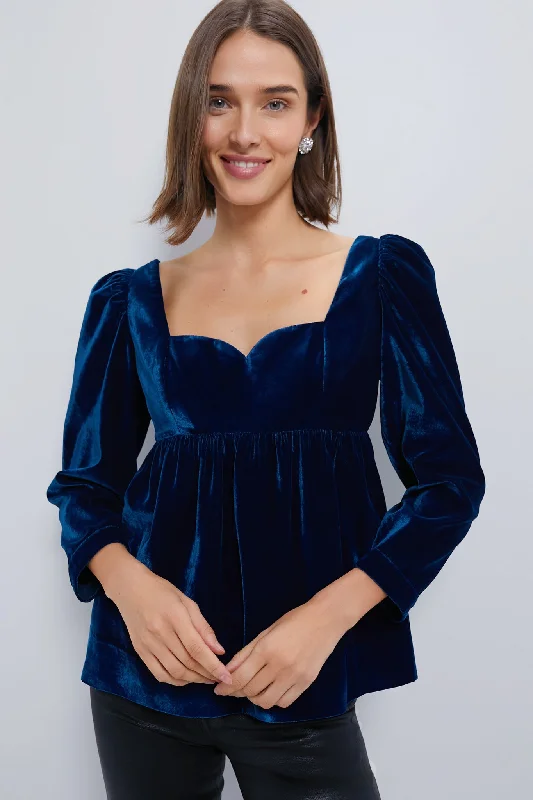 Sapphire Velvet Sweetheart Sue Blouse