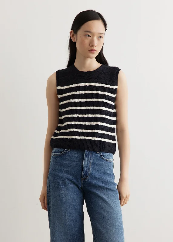 Women's Casual T-Shirts-Jen Stripe Tank