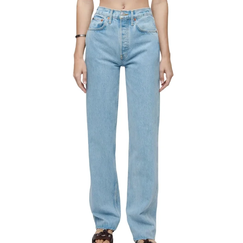 Women's Subtle Color Pants-90's High Rise Loose Jean In Naf