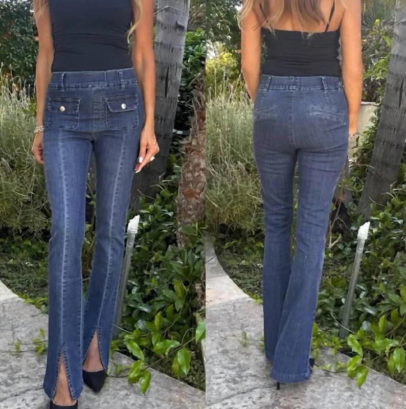 Women's Autumn Pants-Adele Jean In Denim