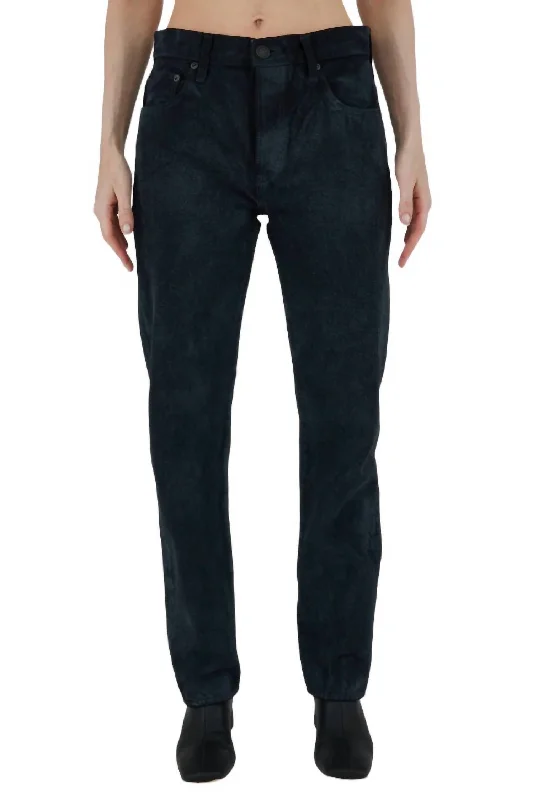 Women's Embroidered Pants-Banning Straight Jean In Black