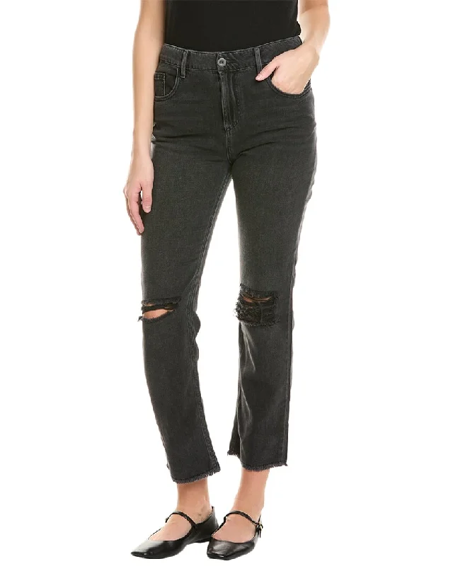 Women's Patterned Pants-Bella Dahl Lennon Straight Leg Ripped Knee Jean