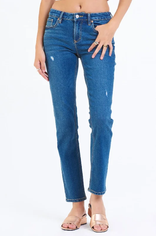 Women's Comfy Pants-Blaire Slim Straight Denim Jeans In St. Tropez