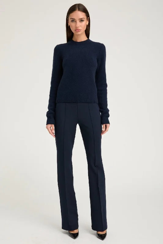 Women's Gaucho Pants-Navy Casanova Pintuck Bootcut