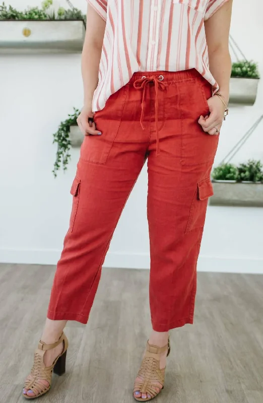 Women's Maxi Pants-Discoverer Pull-On Cargo Pant In Sedona