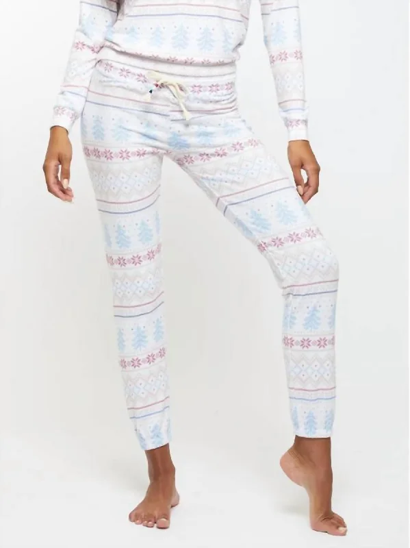 Women's Sash-Waist Pants-Fair Isle Jogger