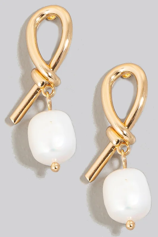 Women's Feminine Pants-Knot Pearl Earring