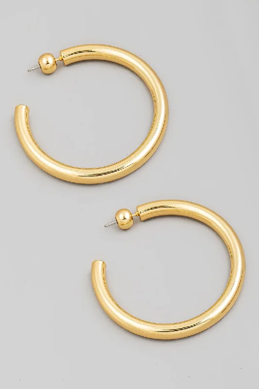 Women's Jogger Pants-Dipped Circle Hoop Earrings