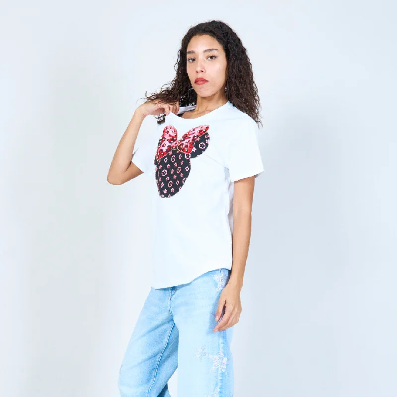 Fun bow graphic t-shirt wholesale