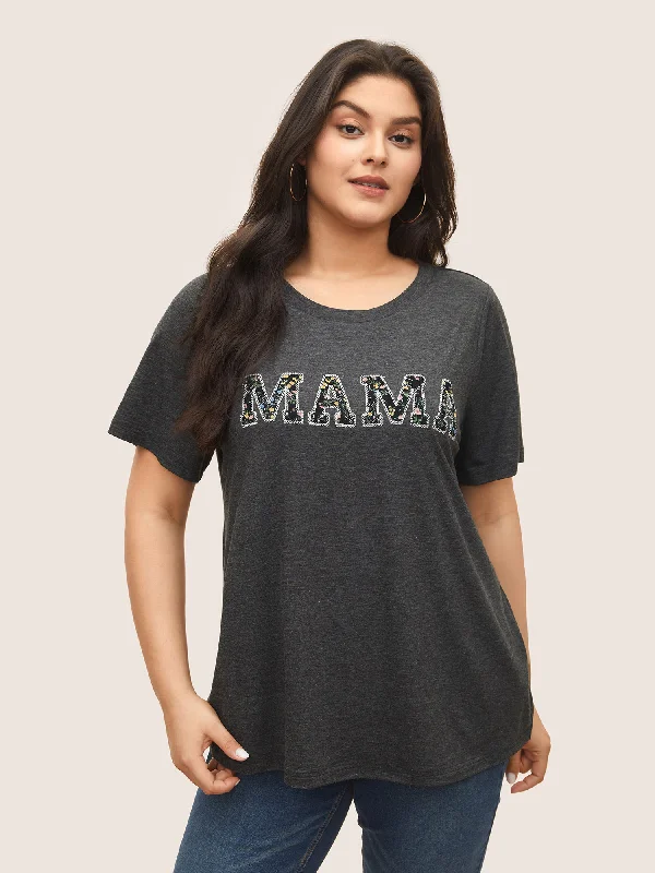 Graphic Mom Embroidered Ditsy Floral T-shirt