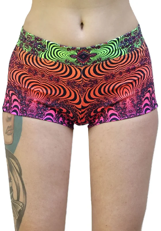 Women's Boho Pants-Hot Pants : Rainbow Fractal