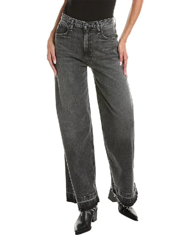 Women's Work Pants-HUDSON Jeans James High-Rise Black Smoke Wide Leg Jean