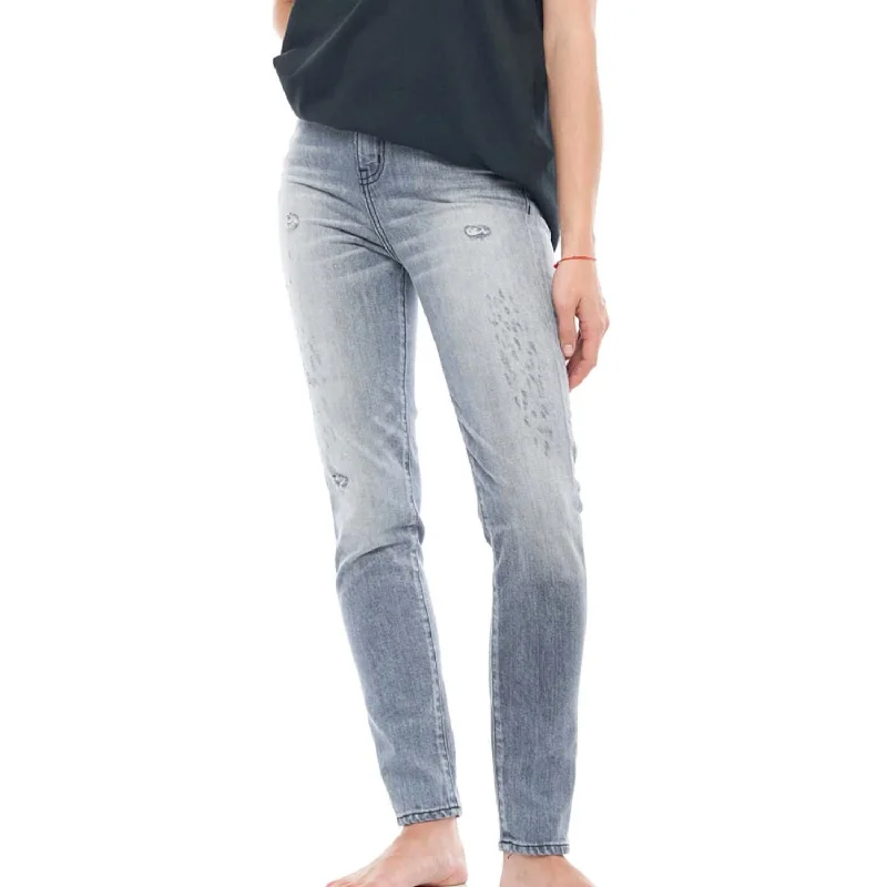 Women's Ripped Pants-Joan High Waisted Skinny Jean In Light Black