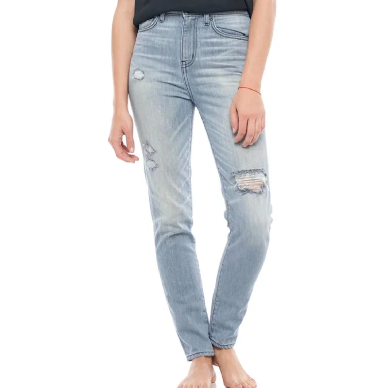 Women's Roll-Up Pants-Joan High Waisted Skinny Jean In Light Blue