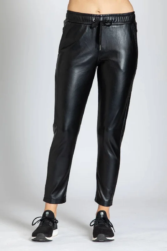 Women's Sleep Pants-Jogger Inspired Trouser In Black