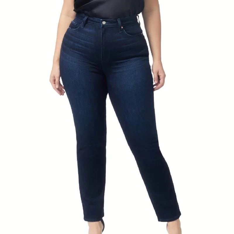 Women's Subtle Color Pants-Knockout Ultra High Rise Straight Leg Jean In Solstice