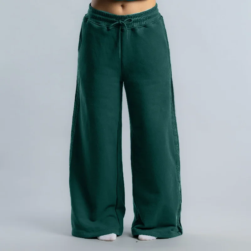 Women's Stylish Pants-Labb Wide Leg Block Track Pant Women's MOSS