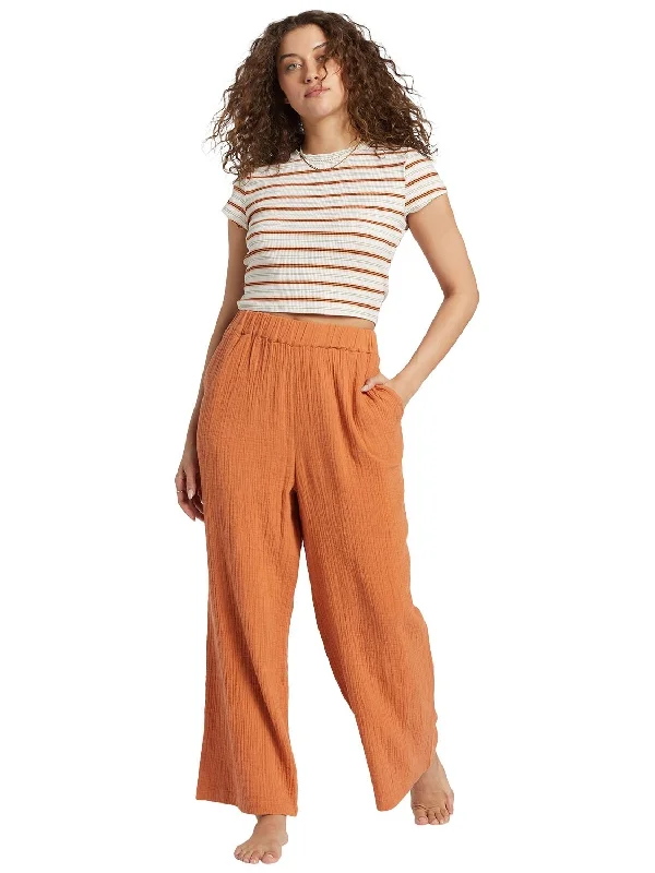 Women's High-Waisted Pants-Billabong Ladies Living Easy Pant