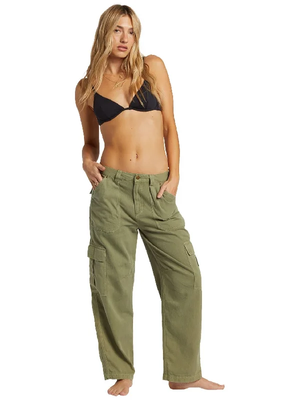 Women's Straight Fit Pants-Billabong Ladies Walk Along Pant