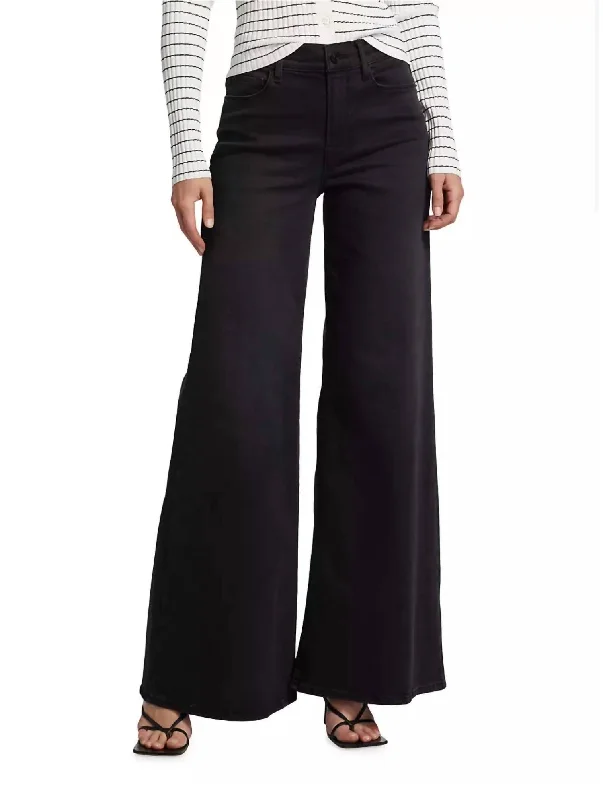 Women's Capri Pants-Le Palazzo Wide-Leg Jeans In Black