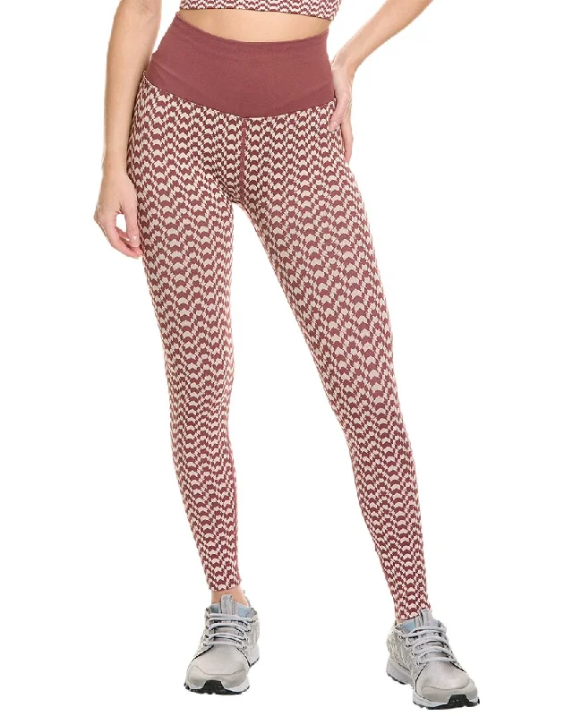 Women's Stone Wash Pants-Spiritual Gangster Seamless Jacquard 7/8 Legging