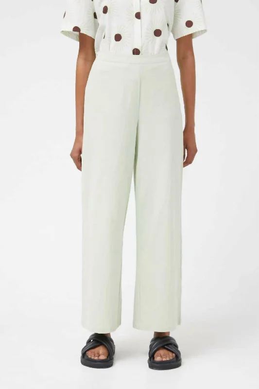 Women's Loose Fit Pants-Summer Weight Trouser In Mint