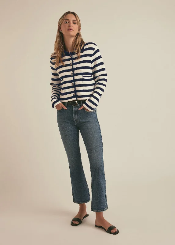 Women's Striped Pants-THE ERIN CROP BOOT