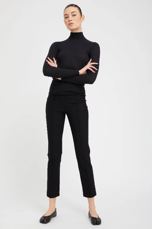 Women's Lace Pants-Black Casanova Pintuck Straight