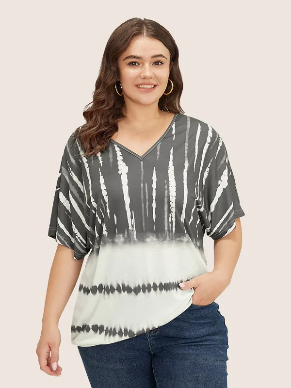 Tie Dye Batwing Sleeve T-shirt