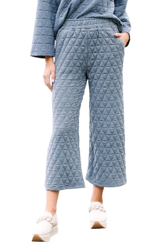 Women's Date Night Pants-Vail Quilted Pants In Dusty Blue